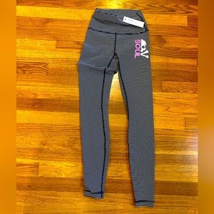Lululemon x soulcycle, brand new with tags black and white striped leggings.